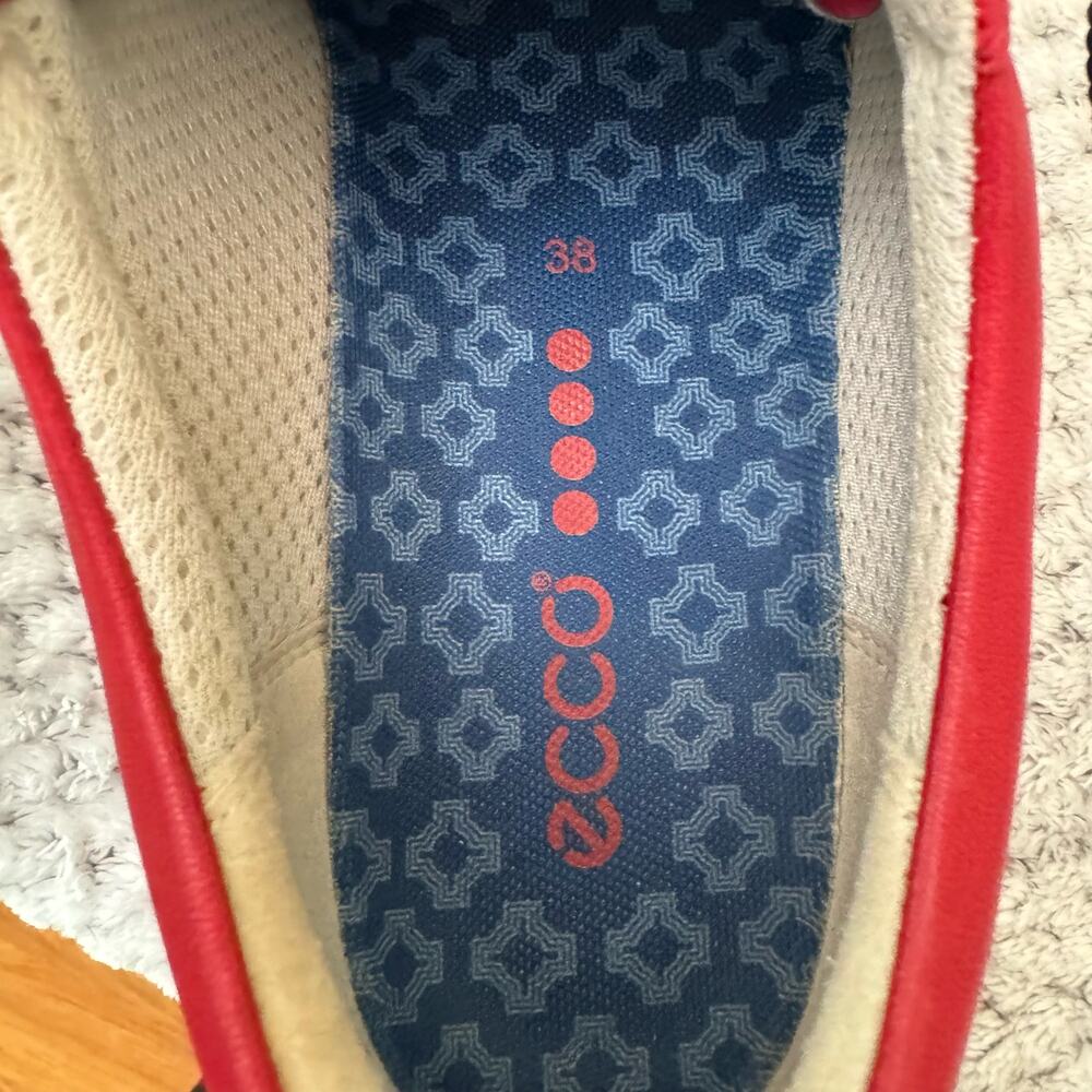 ECCO Golf Street Athletic Hydromax Sneaker Shoes Women 38 7/7.5US Red Leather - Picture 10 of 10